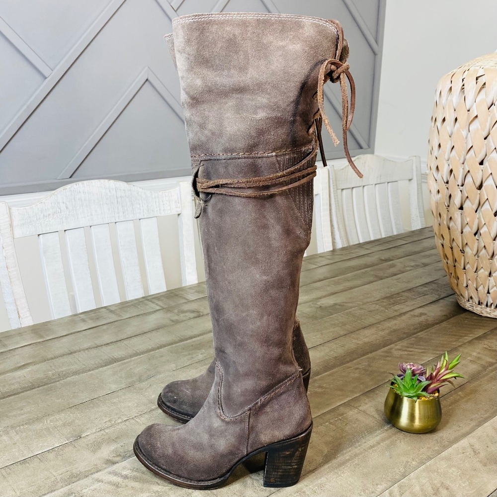 Freebird BY STEVEN BROCK GREY SUEDE BOOTS Women's Size 7 - Picture 2 of 9
